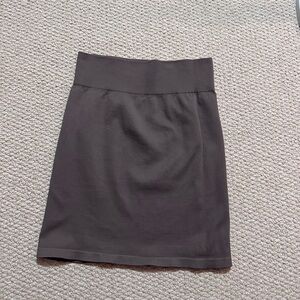 Greyish brown ribbed pencil mini skirt size M. 14~ inches at the waist